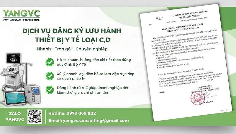 Đăng ký lưu hành thiết bị y tế loại C D