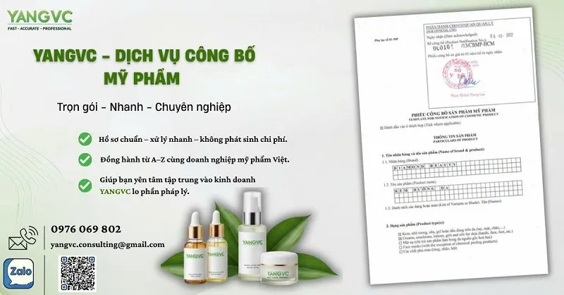 Dịch vụ công bố mỹ phẩm trọn gói