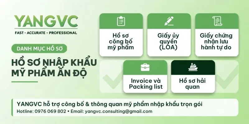 Hồ sơ nhập khẩu mỹ phẩm Ấn Độ