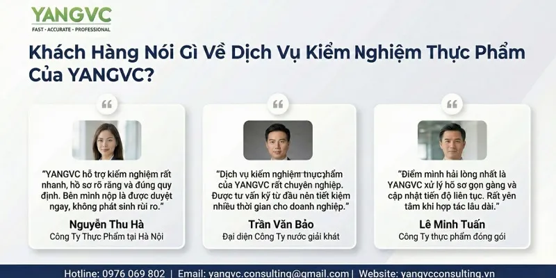 khách hàng đánh giá về kiểm nghiệm thực phẩm