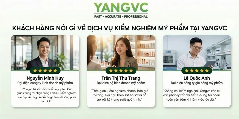 khách hàng đánh giá kiểm nghiệm mỹ phẩm
