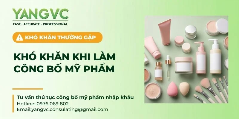 khó khăn khi làm công bố mỹ phẩm