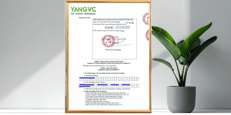 Phiếu công bố sản phẩm mỹ phẩm