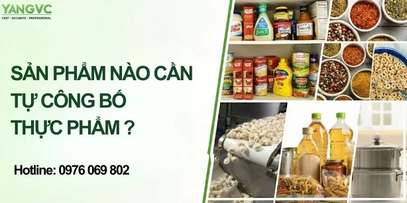 sản phẩm cần tự công bố thực phẩm