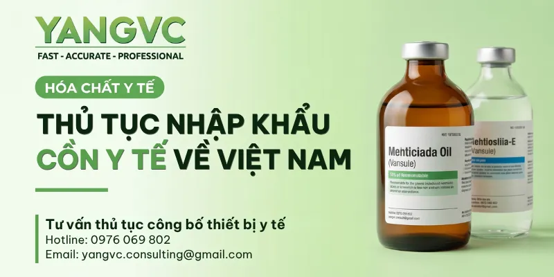 Thủ tục nhập khẩu cồn y tế về Việt Nam 2026