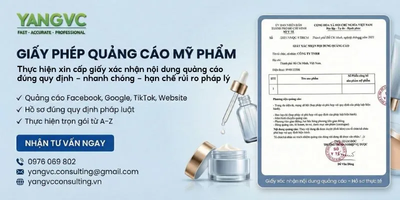 giấy phép quảng cáo mỹ phẩm